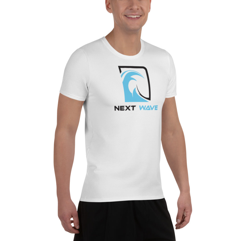 Next Wave All-Over Print Men's White Athletic T-shirt