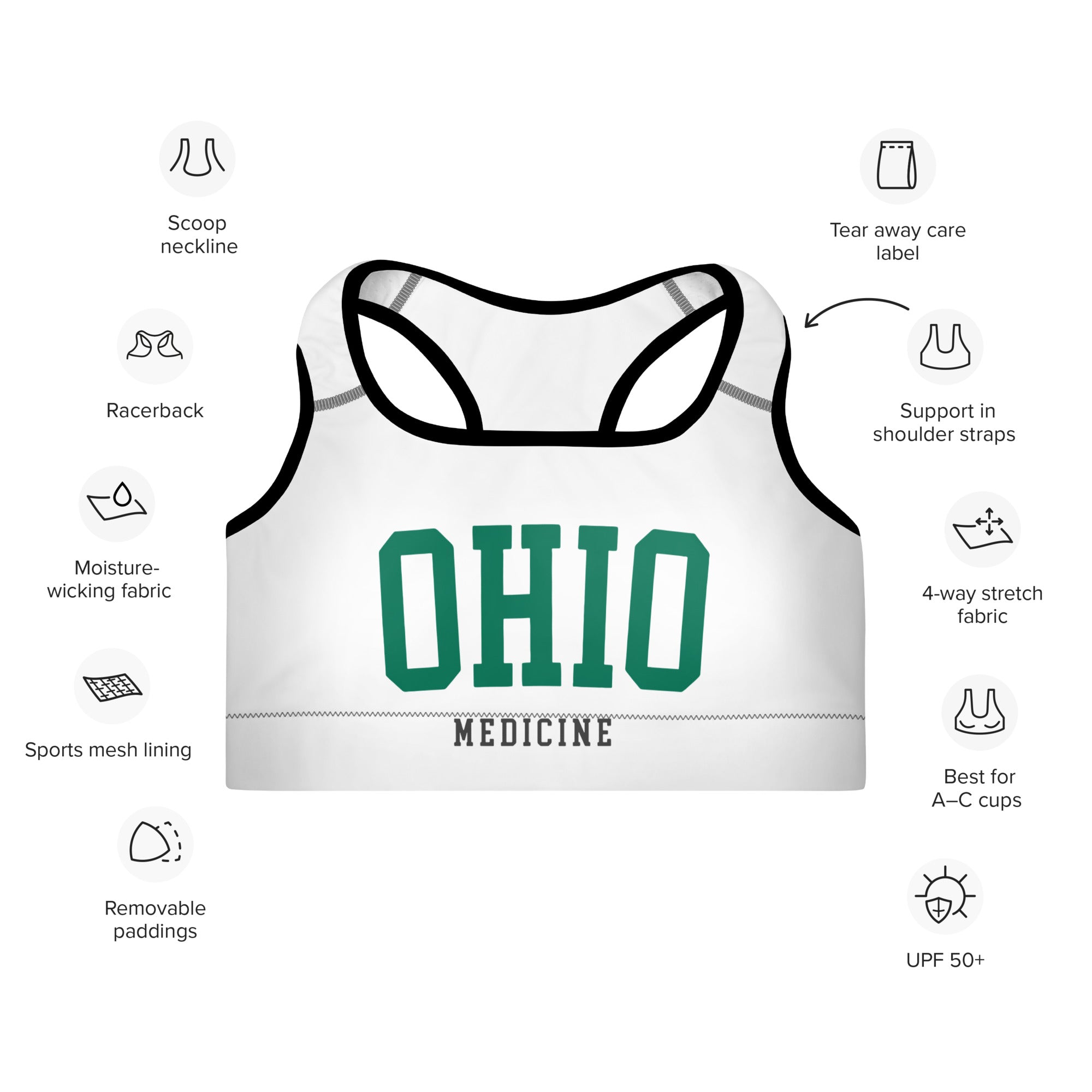 Ohio Medicine Padded Sports Bra