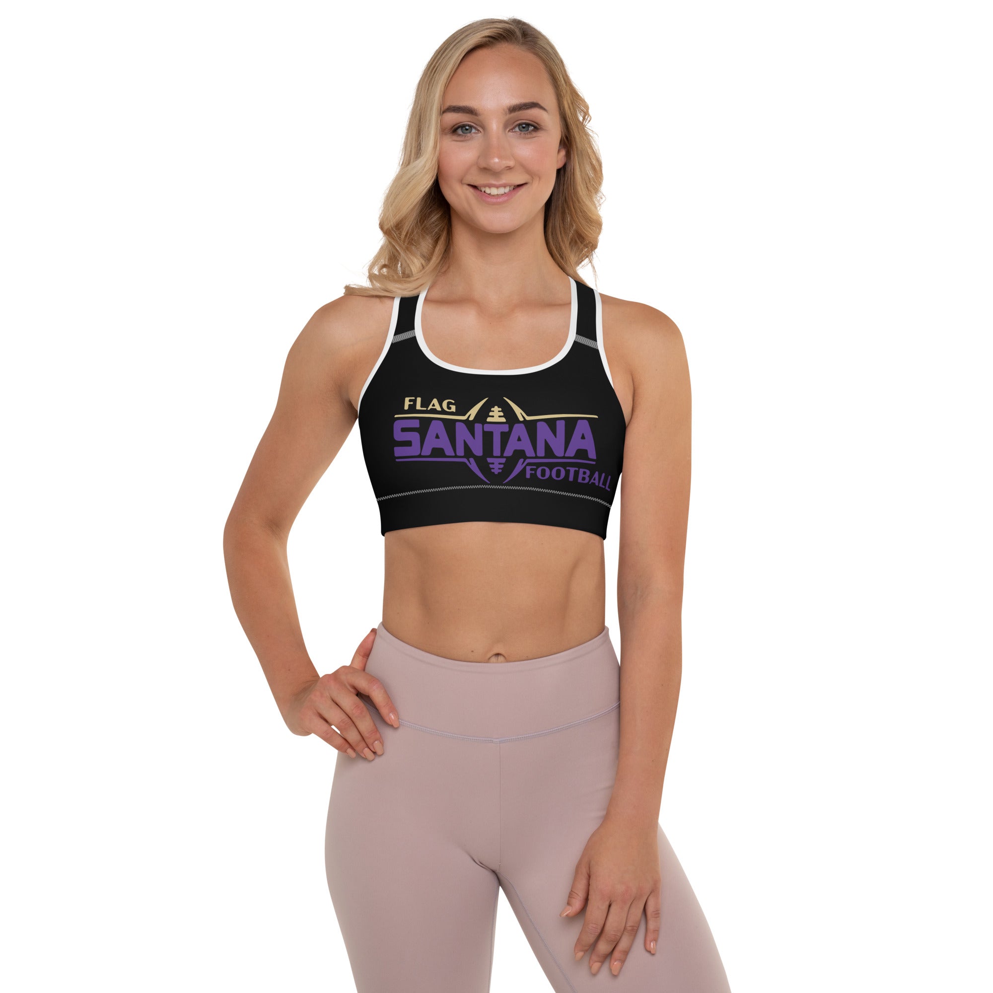SSF Padded Sports Bra BLACK AND PURPLE