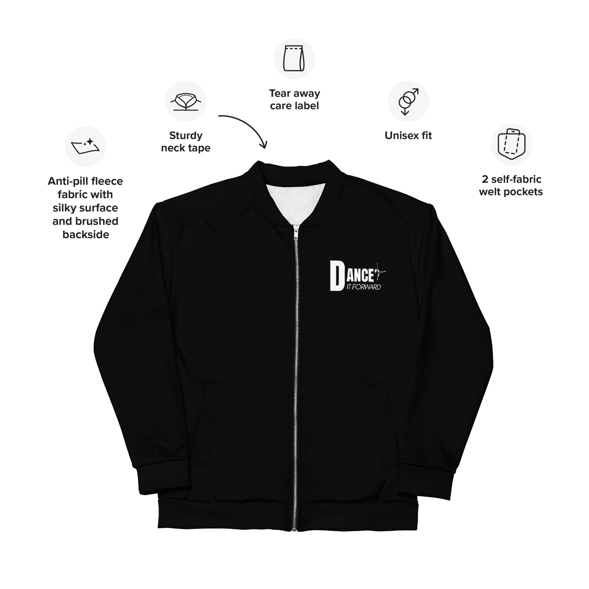 DIF/GYD Unisex Bomber Jacket (BLACK)