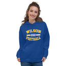 Sudadera unisex azul con capucha Wilson Football