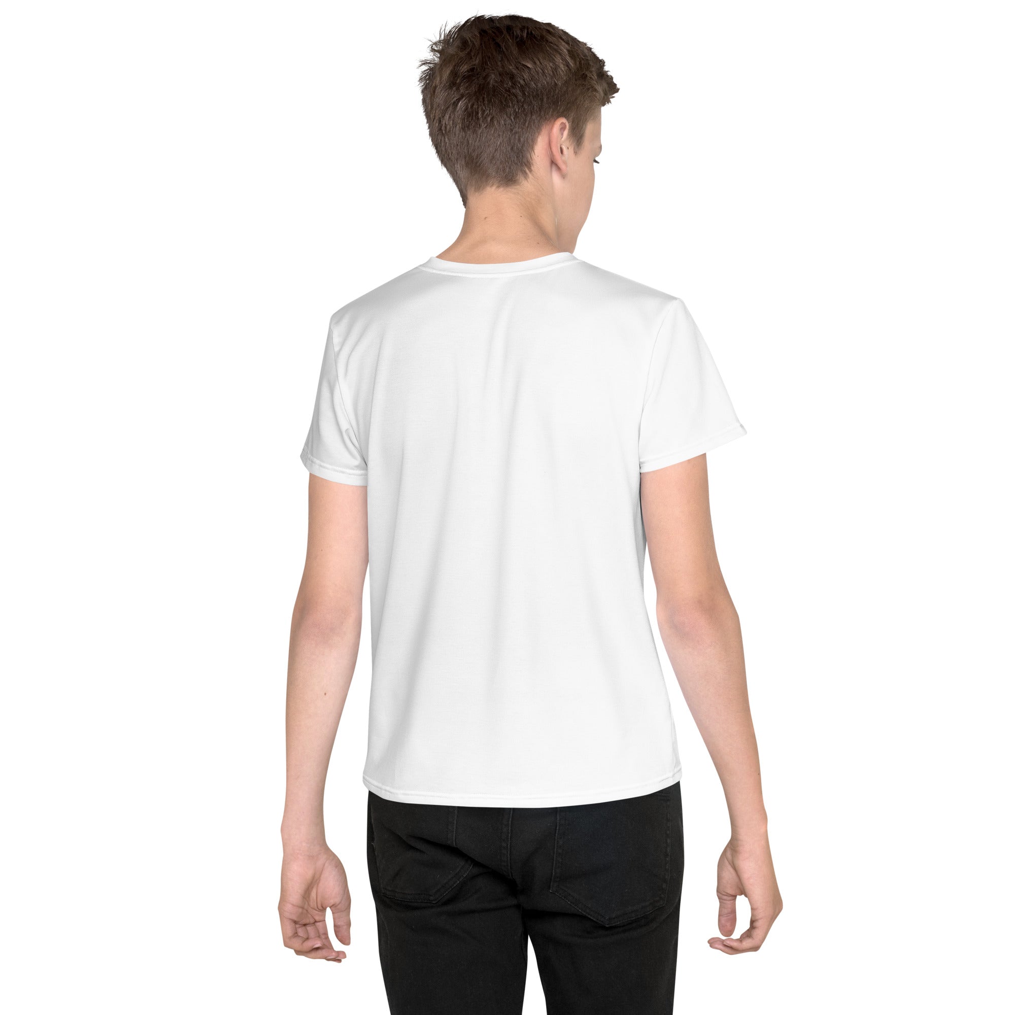 Camiseta de tirador juvenil de lacrosse Black Storm en color blanco