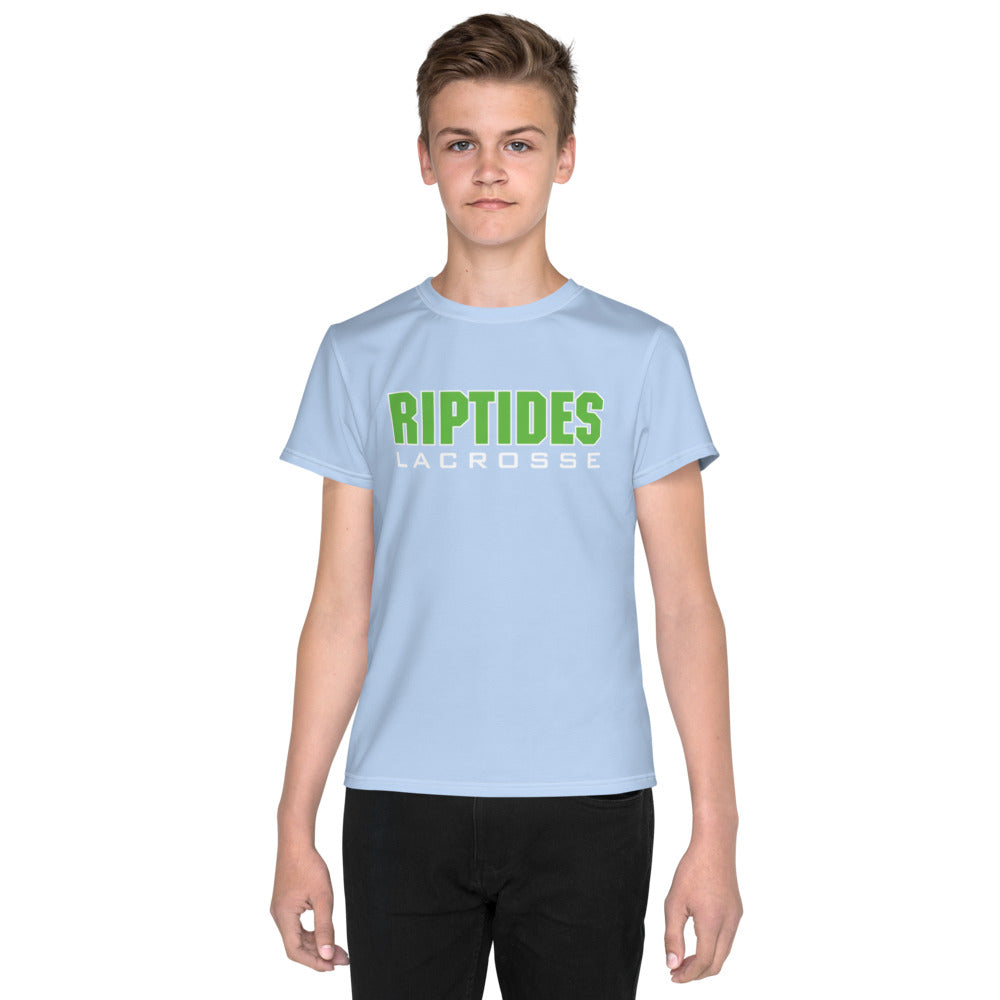 Margate Riptides Lacrosse Youth crew neck t-shirt- Blue