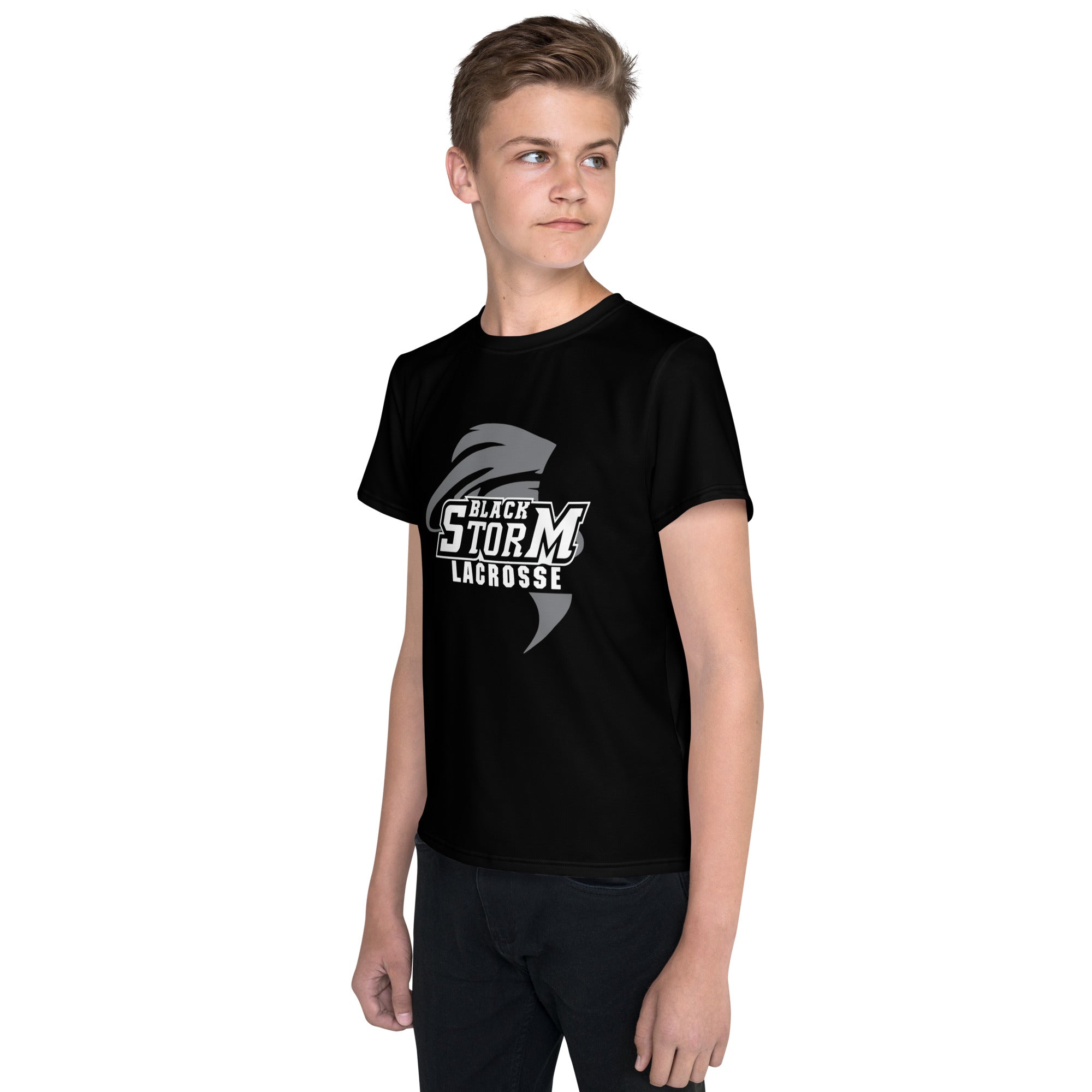 Camiseta de tirador juvenil de lacrosse Black Storm