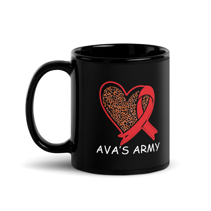 Taza negra brillante del ejército de Ava