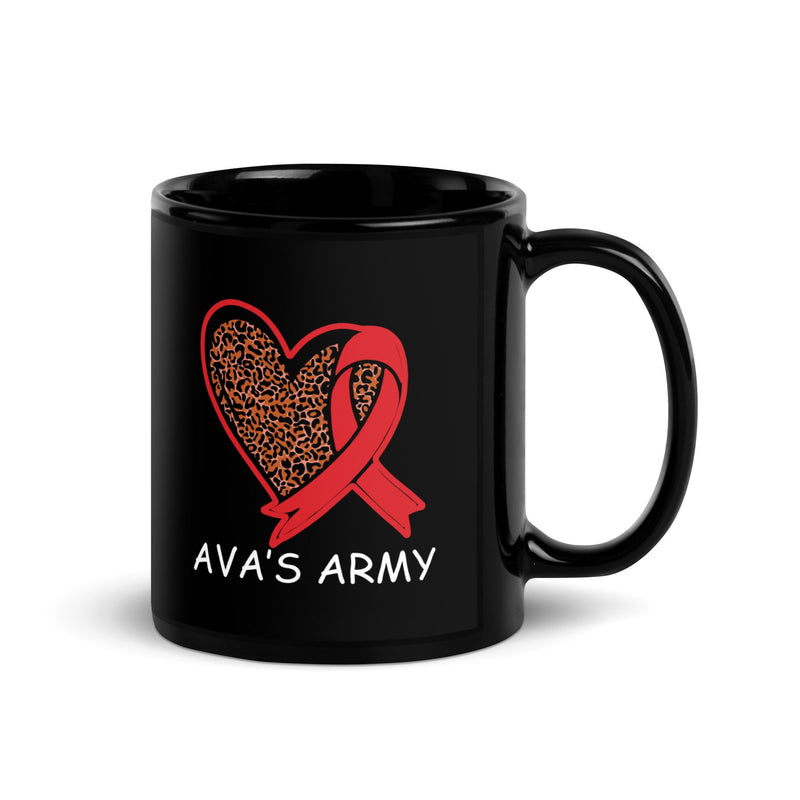 Taza negra brillante del ejército de Ava