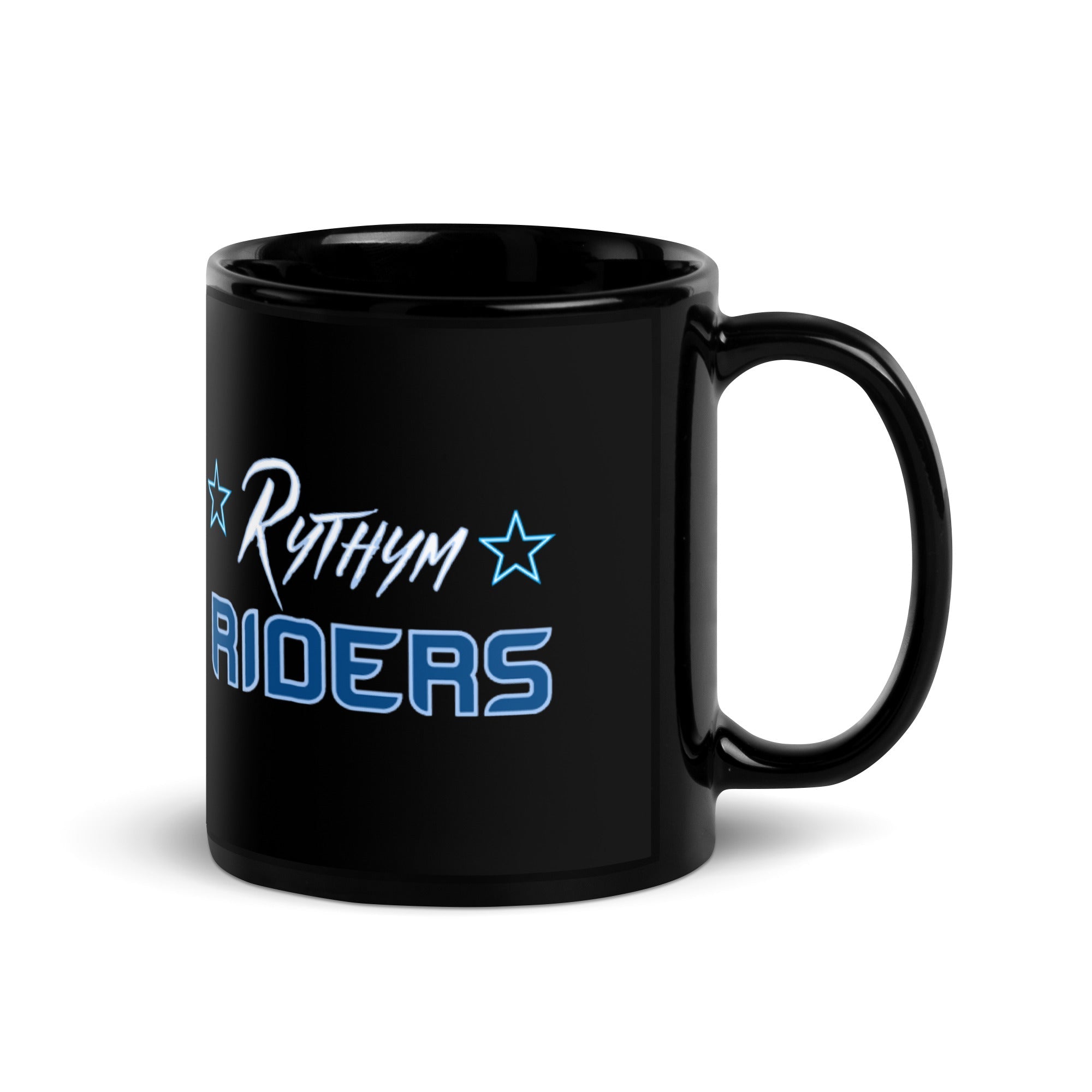 Rythym Riders Black Glossy Mug