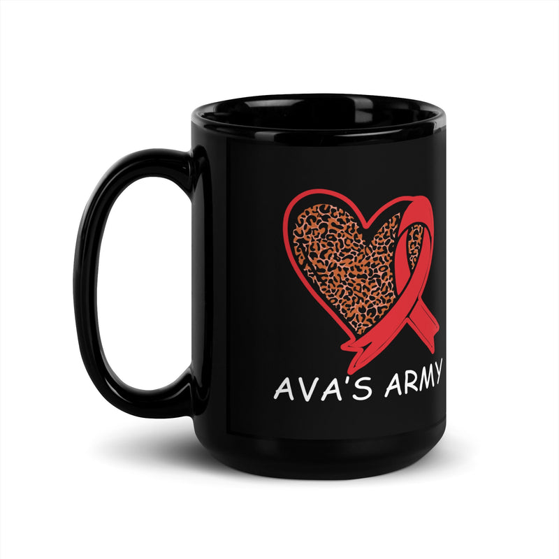 Taza negra brillante del ejército de Ava