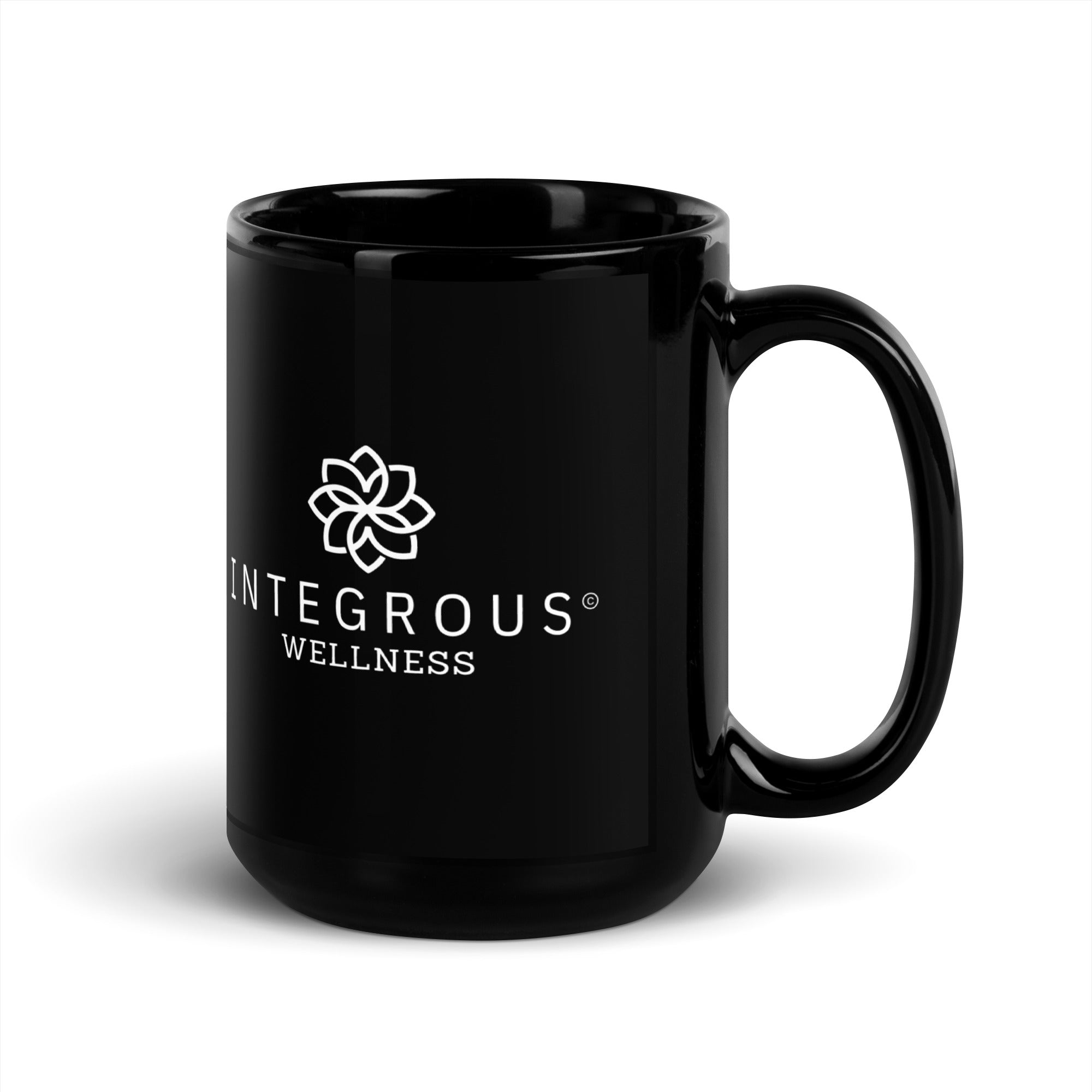 Integrous Wellness Black Glossy Mug