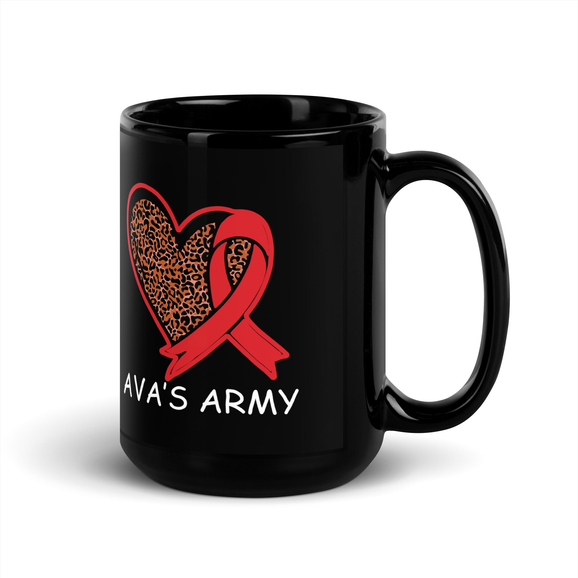 Taza negra brillante del ejército de Ava