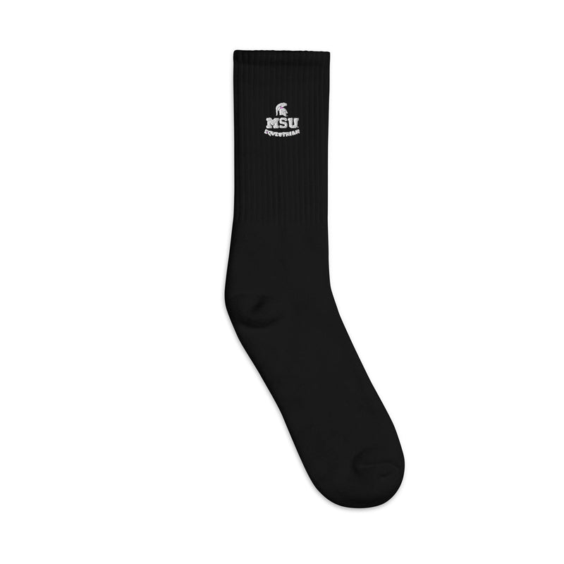 MSU Embroidered socks