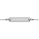 TSRV Engraved Silver Bar Chain Bracelet