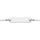 TSRV Engraved Silver Bar Chain Bracelet