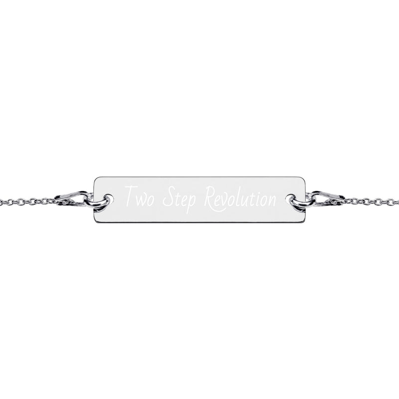 TSRV Engraved Silver Bar Chain Bracelet