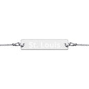SCS Engraved Silver Bar Chain Bracelet