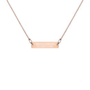 Collar de cadena con barra de plata grabada de FES