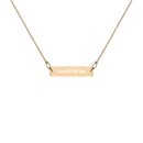 CIAJ Engraved Silver Bar Chain Necklace