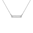 CIAJ Engraved Silver Bar Chain Necklace