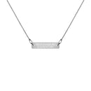 Collar de cadena con barra de plata grabada de FES