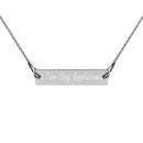 TSRV Engraved Silver Bar Chain Necklace