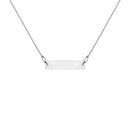 Collar de cadena con barra de plata grabada de FES