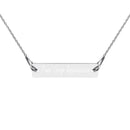 TSRV Engraved Silver Bar Chain Necklace