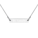SLCS Engraved Silver Bar Chain Necklace