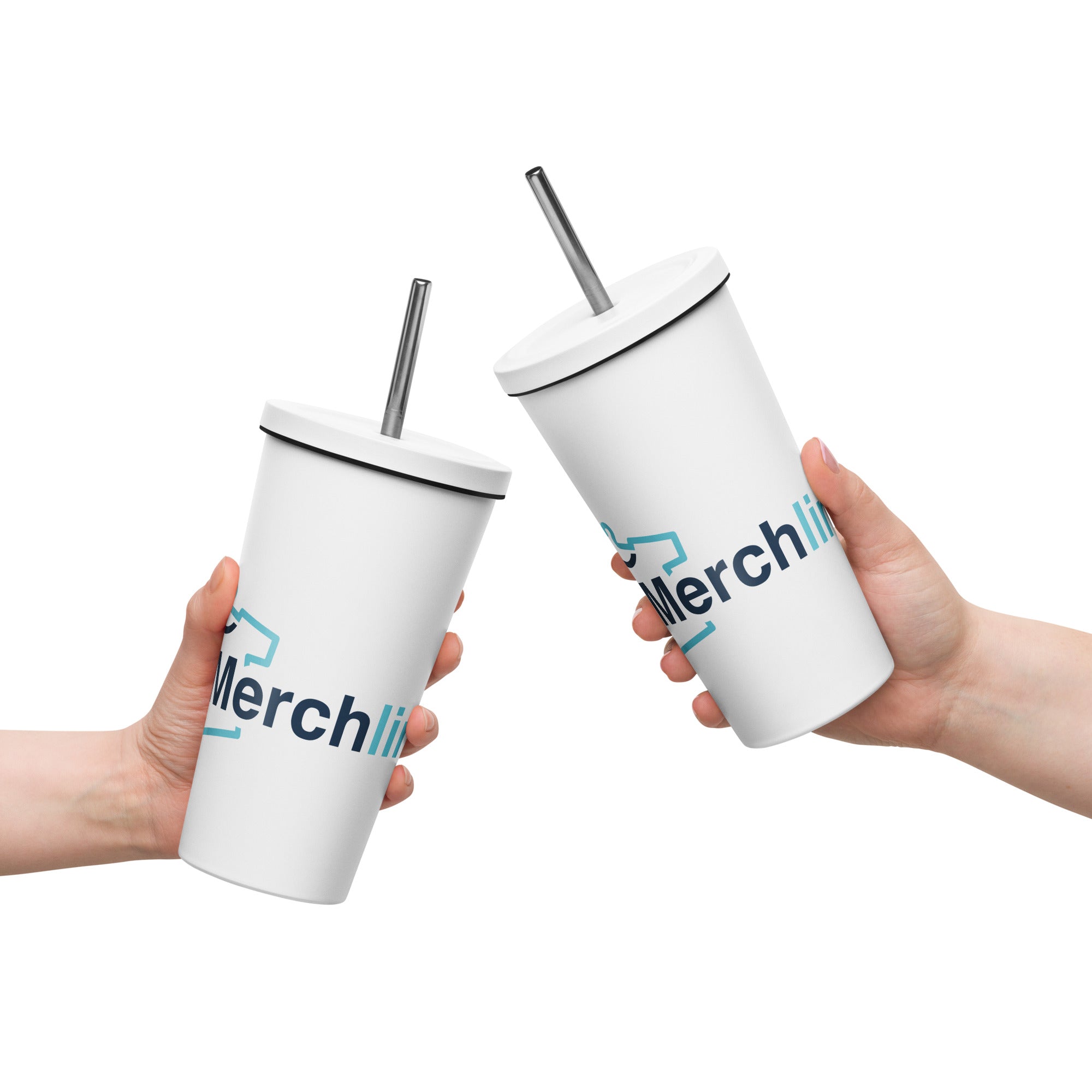 Vaso térmico con pajita de Merchlink