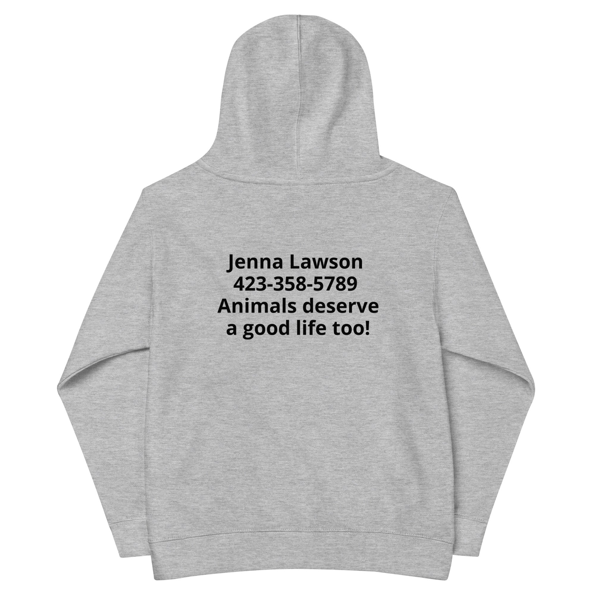 Dog Paws Kids fleece hoodie (Back Print)