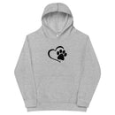 Sudadera con capucha de polar para niños Dog Paws (estampado en la espalda)
