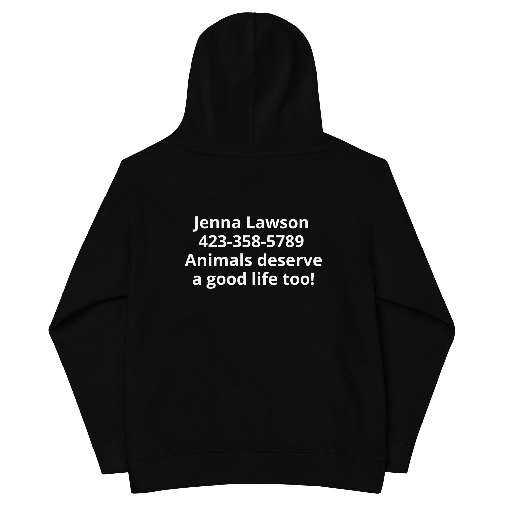 Dog Paws Kids fleece hoodie (Back Print)