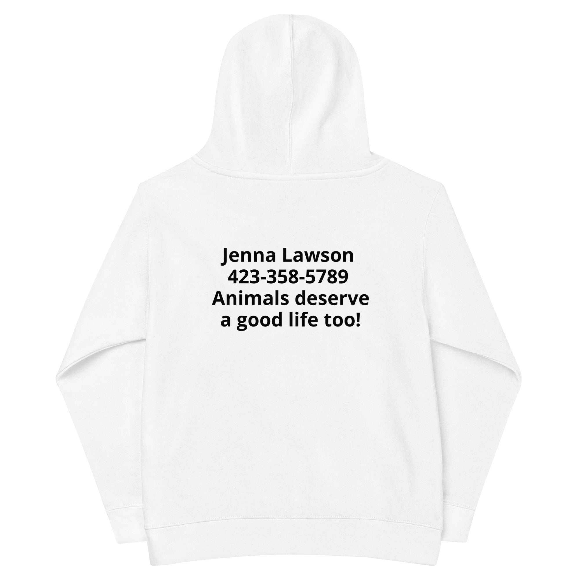 Dog Paws Kids fleece hoodie (Back Print)