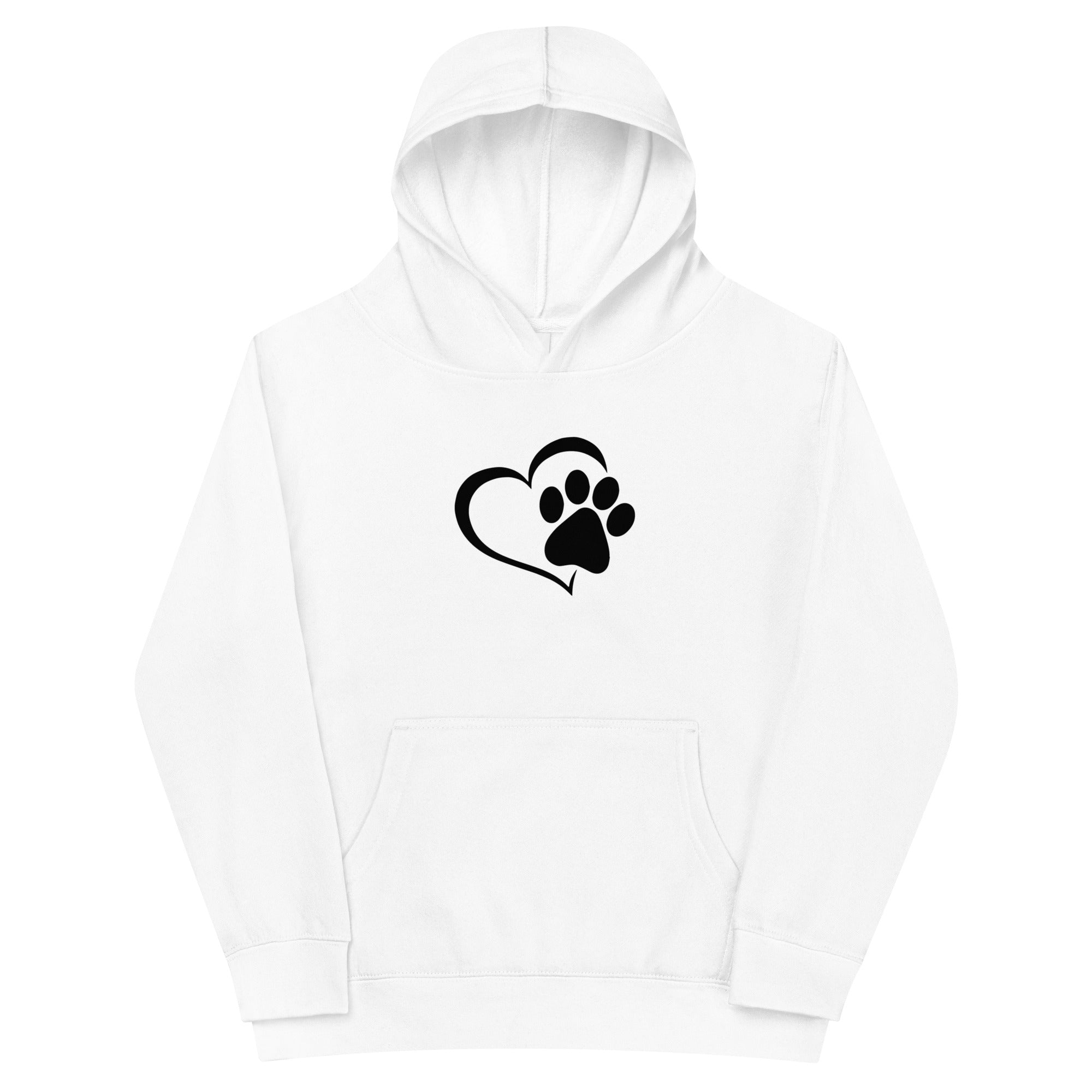 Dog Paws Kids fleece hoodie (Back Print)