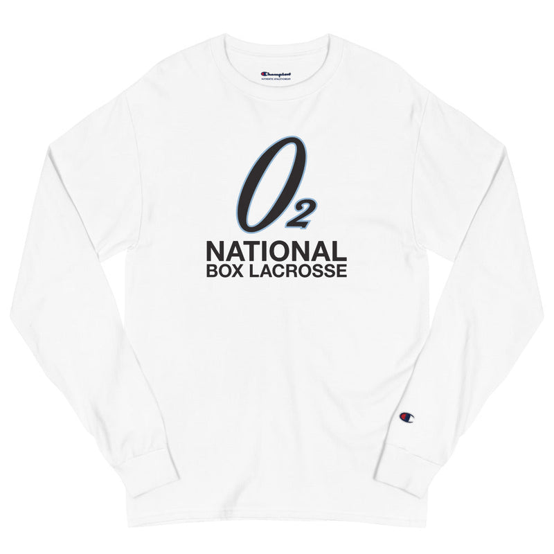 O2 Box Lacrosse Men's Champion Long Sleeve Shirt - White