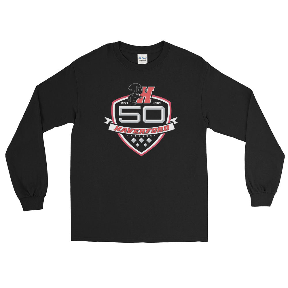 Haverford Men's Lacrosse Long Sleeve Shirt-black50years