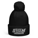 Black Storm Pom pom beanie