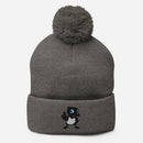 Gorro con pompón de urracas v2