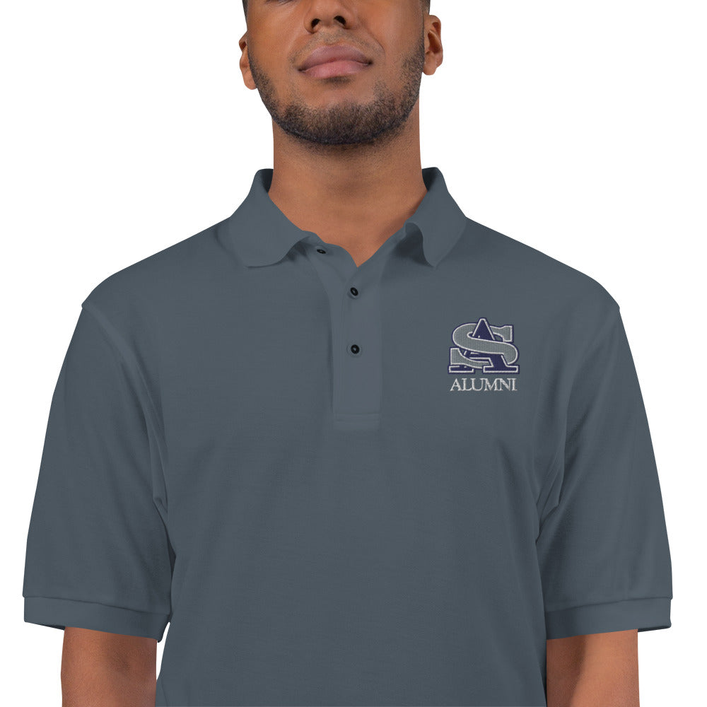 Hermits Alumni Men's Premium Polo- SA Dark grey