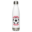 Botella de agua de acero inoxidable con diseño de Saranac Soccer