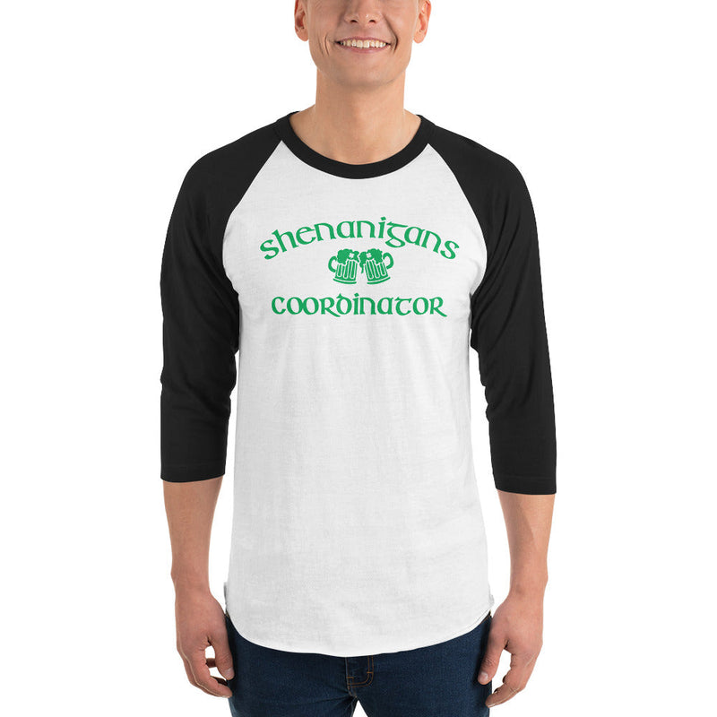 St Patricks Day Shenanignas 3/4 sleeve raglan shirt