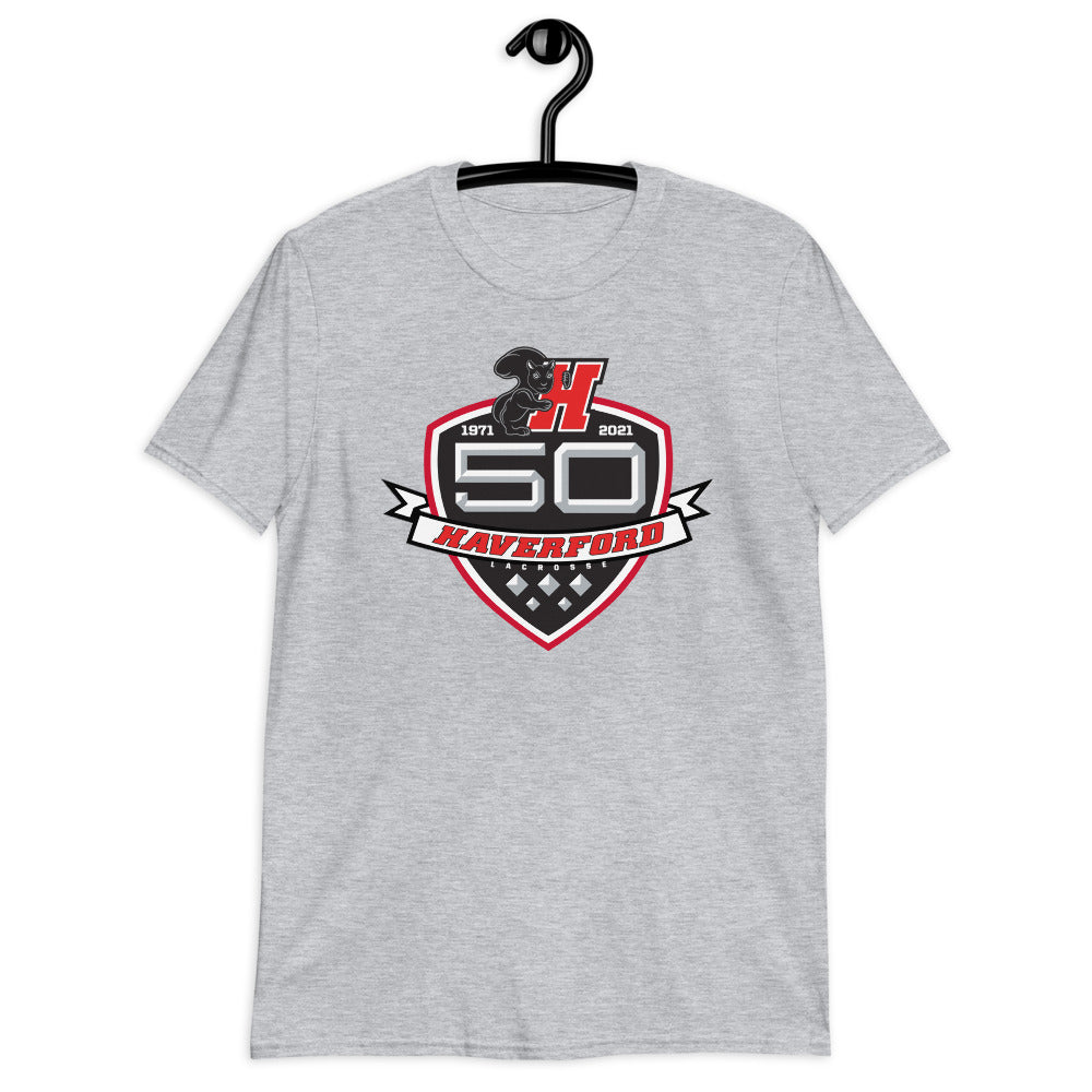 Haverford Men's Lacrosse Short-Sleeve Unisex T-Shirt- grey50years