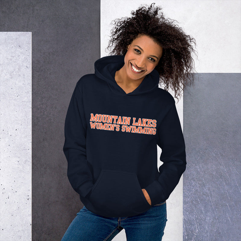Mountain Lakes Womens Swimming Unisex Hoodie with Personalization