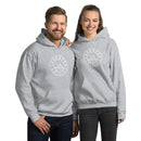 Landmark Fitness Cycle Unisex Hoodie- Large white logo