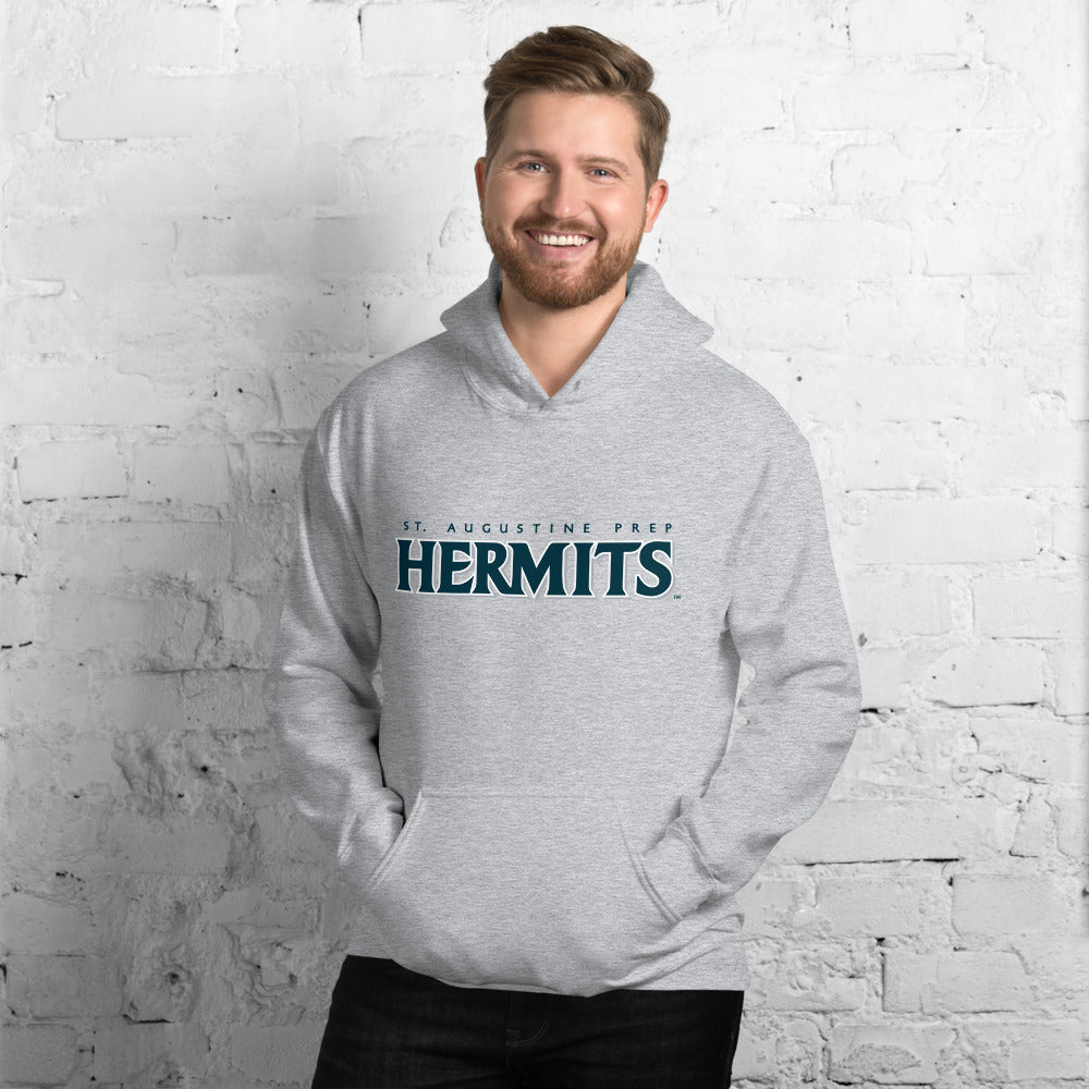 Hermits Alumni Unisex Hoodie-StAugPrep-Grey & White