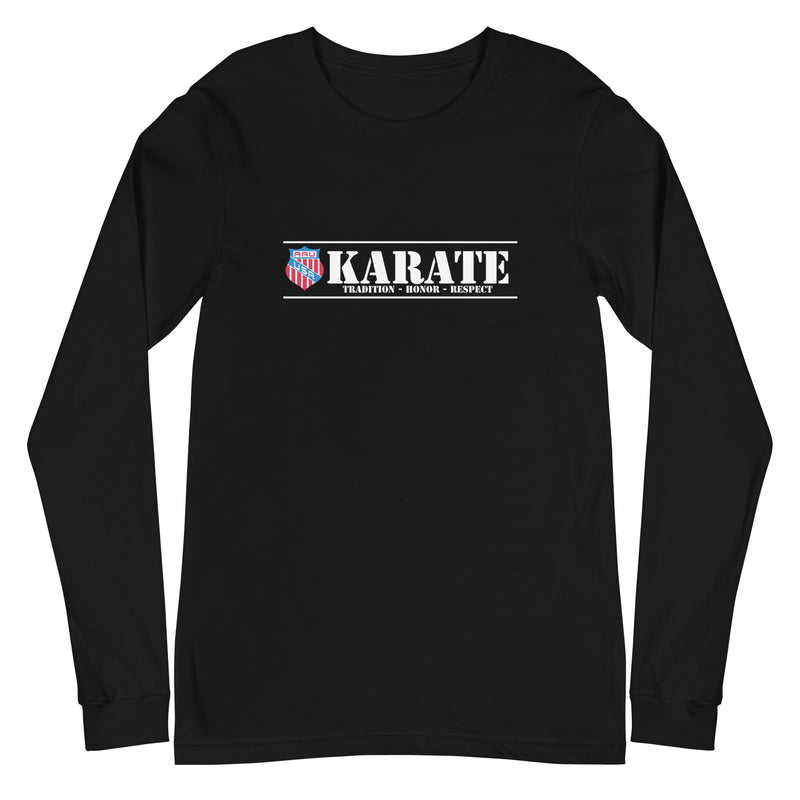 Camiseta de manga larga unisex de karate AAU v1