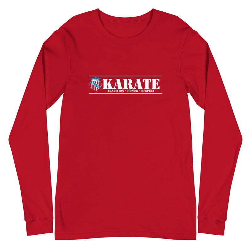 Camiseta de manga larga unisex de karate AAU v1