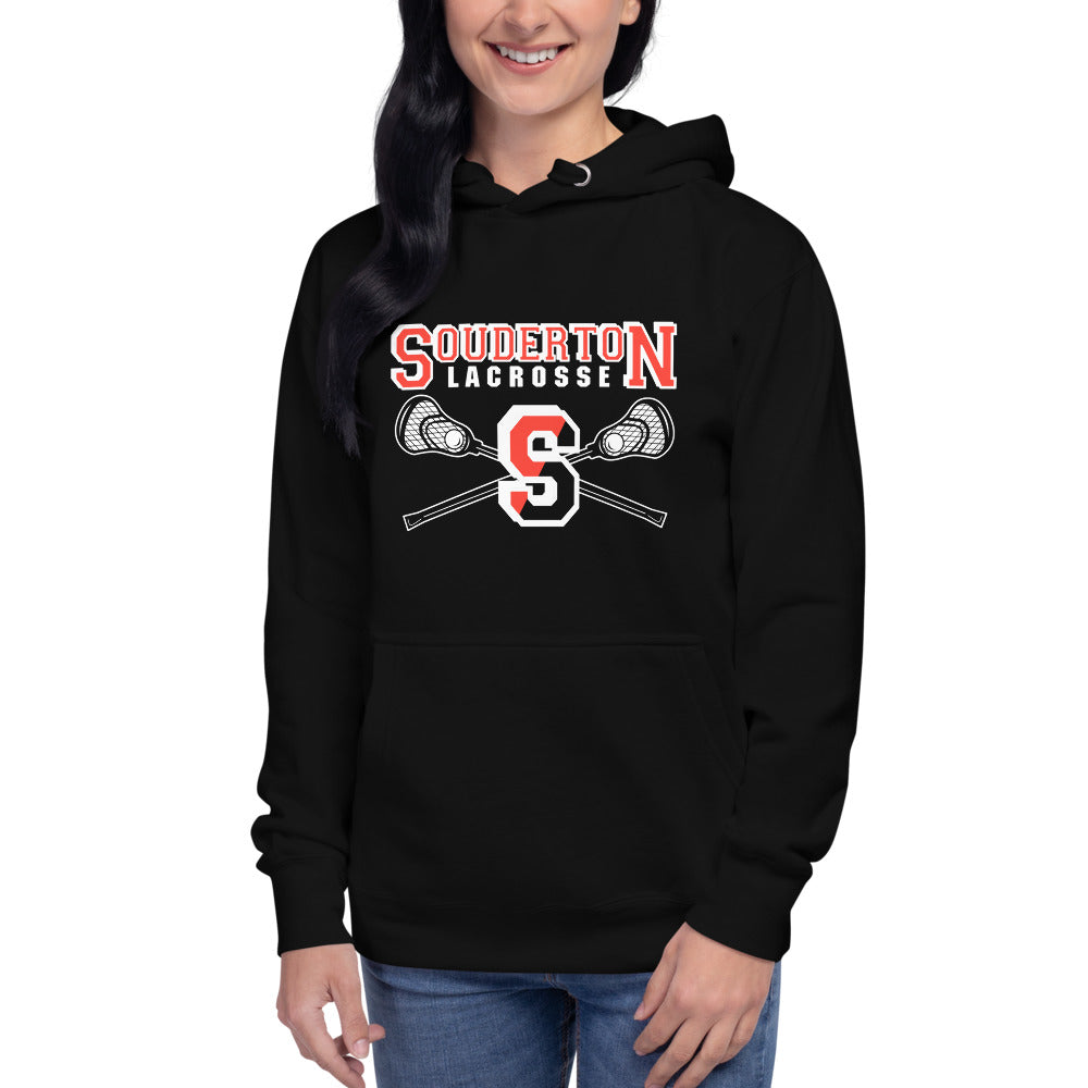 Sudadera unisex con capucha de lacrosse de Souderton
