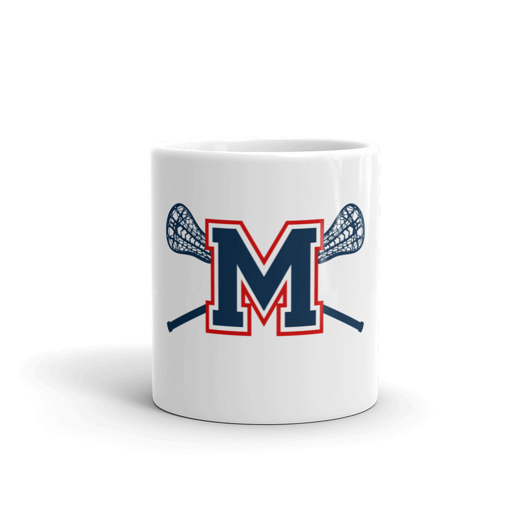 Mendham HS Girls Lacrosse White glossy mug