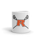 Taza blanca brillante de lacrosse de Ryle HS