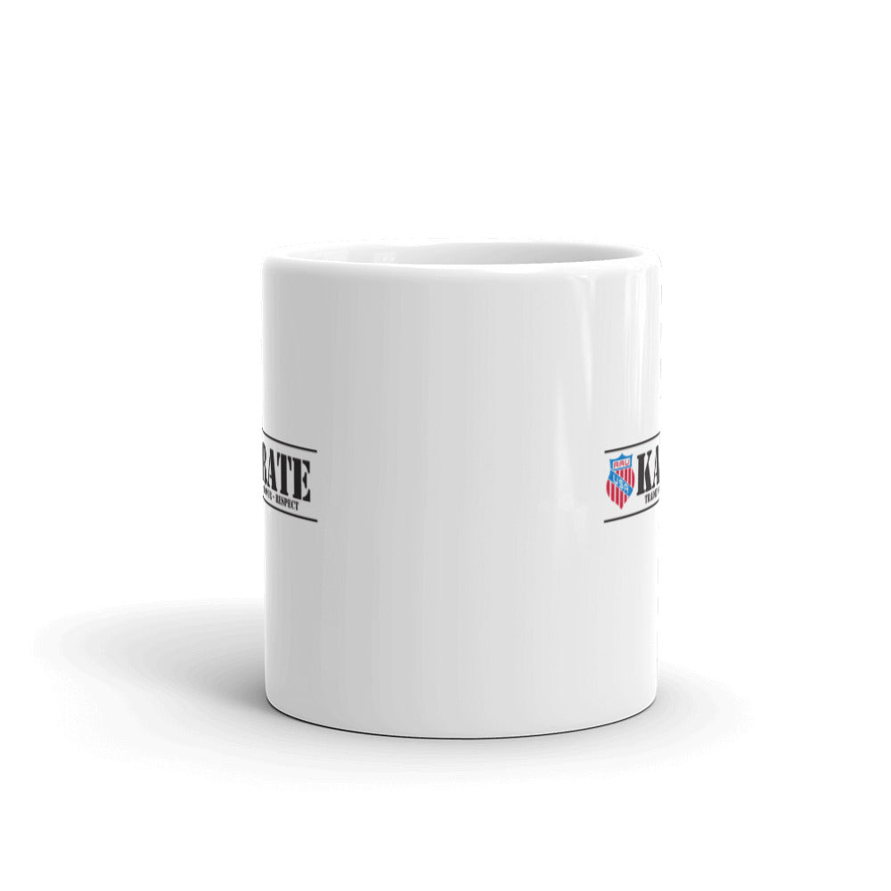 AAU Karate White glossy mug